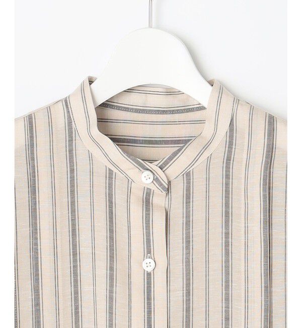 自由区「【接触冷感・吸水速乾・洗える】ナチュラルリネンフレア袖 シャツ」|シャツ・ブラウス|