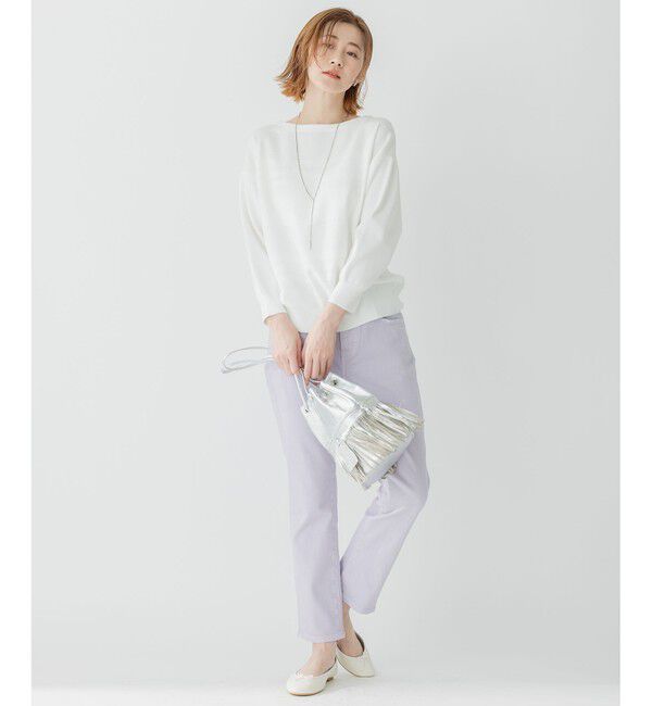 23区「【洗える】ラスターコットンポリエステル ニット」|ニット・セーター|