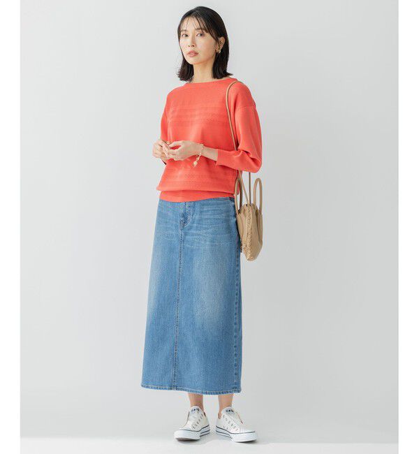 23区「【洗える】ラスターコットンポリエステル ニット」|ニット・セーター|