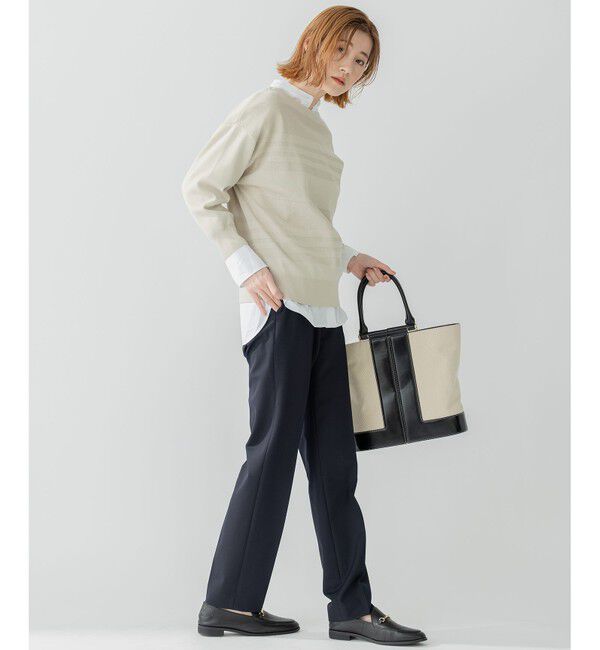 23区「【洗える】ラスターコットンポリエステル ニット」|ニット・セーター|