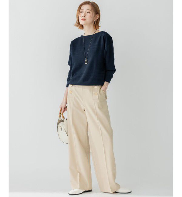 23区「【洗える】ラスターコットンポリエステル ニット」|ニット・セーター|