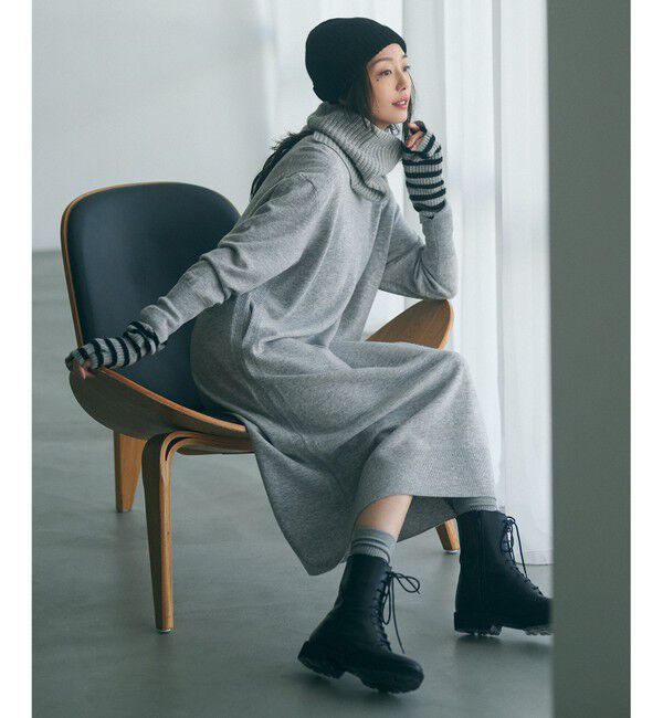 23区「【洗える】ウールカシミヤ ニットワンピース」|ワンピース|