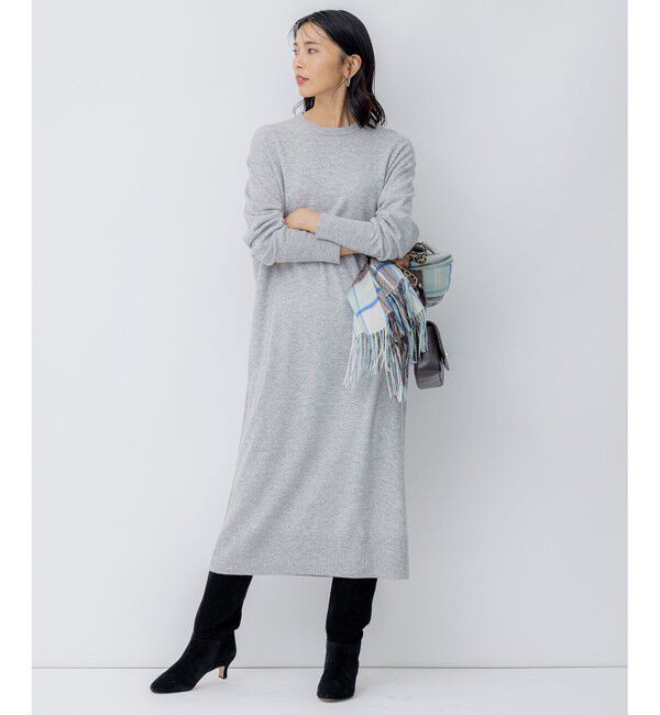 23区「【洗える】ウールカシミヤ ニットワンピース」|ワンピース|