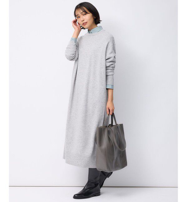 23区「【洗える】ウールカシミヤ ニットワンピース」|ワンピース|