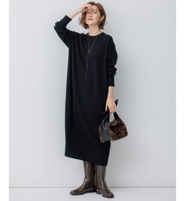 23区「【洗える】ウールカシミヤ ニットワンピース」|ワンピース|