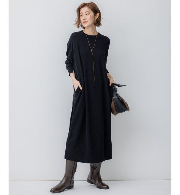 23区「【洗える】ウールカシミヤ ニットワンピース」|ワンピース|