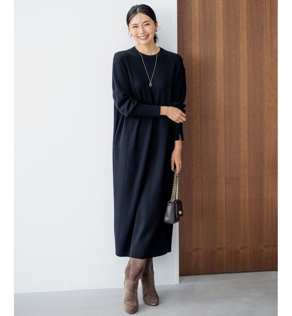 23区「【洗える】ウールカシミヤ ニットワンピース」|ワンピース|