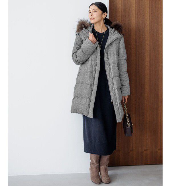 23区「【洗える】ウールカシミヤ ニットワンピース」|ワンピース|