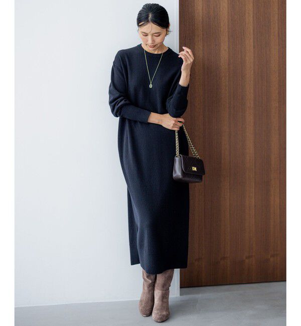 23区「【洗える】ウールカシミヤ ニットワンピース」|ワンピース|