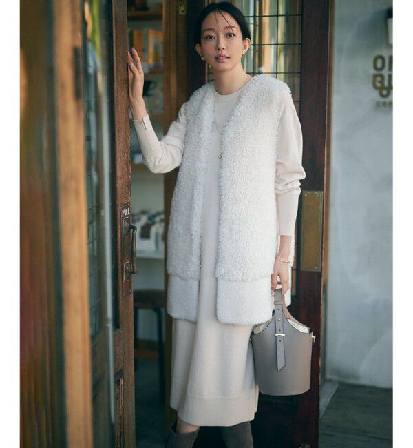 23区「【洗える】ウールカシミヤ ニットワンピース」|ワンピース|ベージュ系