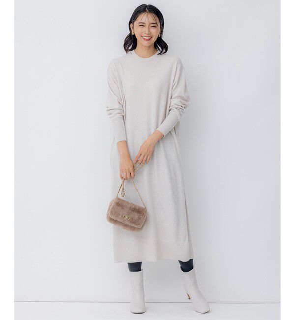 23区「【洗える】ウールカシミヤ ニットワンピース」|ワンピース|