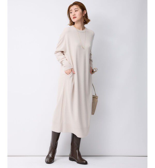 23区「【洗える】ウールカシミヤ ニットワンピース」|ワンピース|