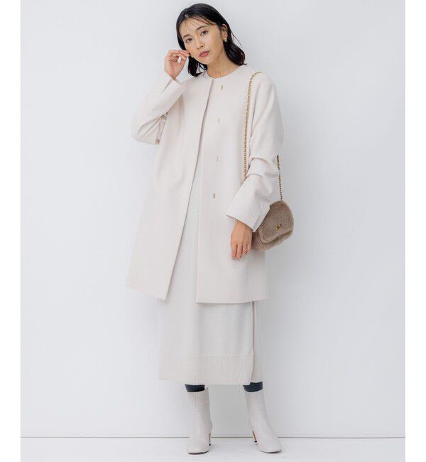 23区「【洗える】ウールカシミヤ ニットワンピース」|ワンピース|