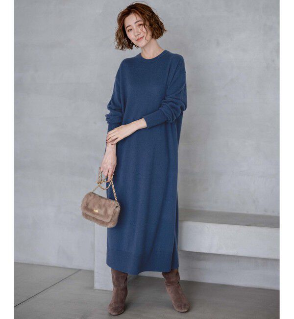 23区「【洗える】ウールカシミヤ ニットワンピース」|ワンピース|
