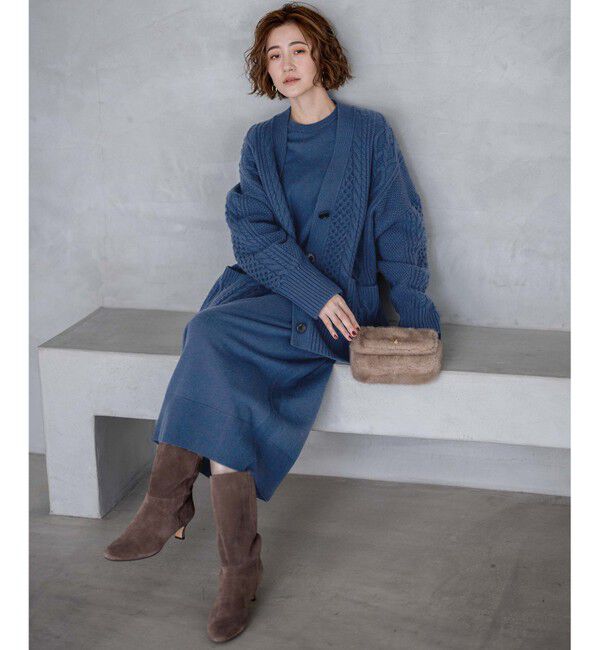 23区「【洗える】ウールカシミヤ ニットワンピース」|ワンピース|