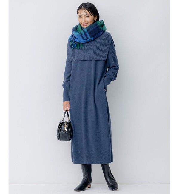 23区「【洗える】ウールカシミヤ ニットワンピース」|ワンピース|