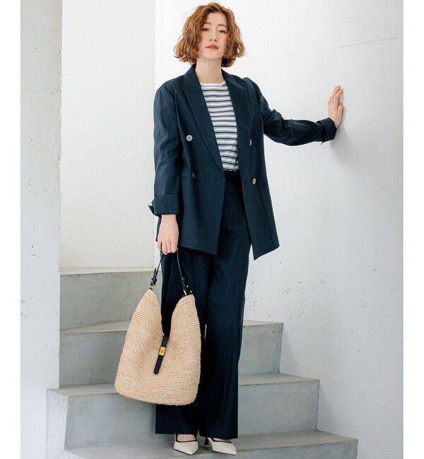 23区「【洗える】レーヨンポリエステルストレッチ 5分袖 ニット」|ニット・セーター|