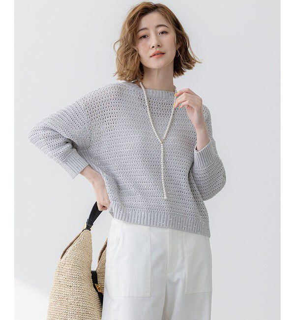 23区「【洗える】スパングル ボートネック ニット」|ニット・セーター|ﾗｲﾄｸﾞﾚ