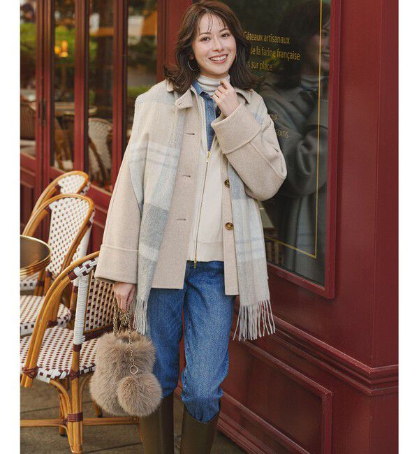 23区「カシミヤ チェック マフラー」|マフラー|