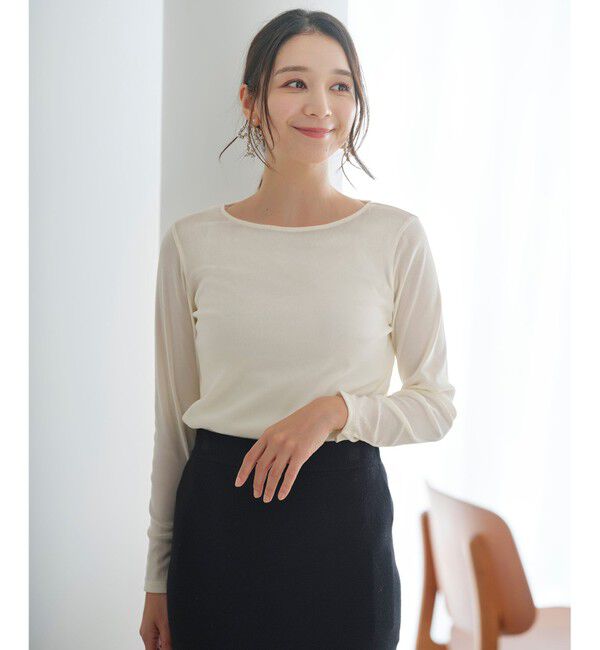 any SiS「【洗える】チュールベロア プルオーバー」|Tシャツ・カットソー|アイボリー