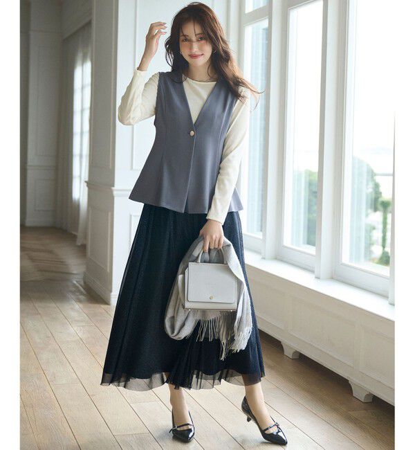 any SiS「【洗える】チュールベロア プルオーバー」|Tシャツ・カットソー|