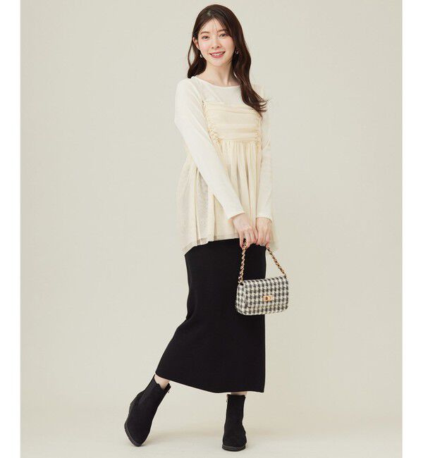 any SiS「【洗える】チュールベロア プルオーバー」|Tシャツ・カットソー|