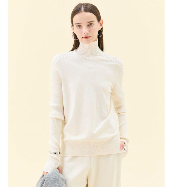 BEIGE,「【洗える】WILLOW / サムホールハイネックニット」|ニット・セーター|Ecru