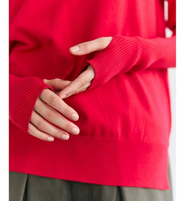 BEIGE,「【洗える】WILLOW / サムホールハイネックニット」|ニット・セーター|