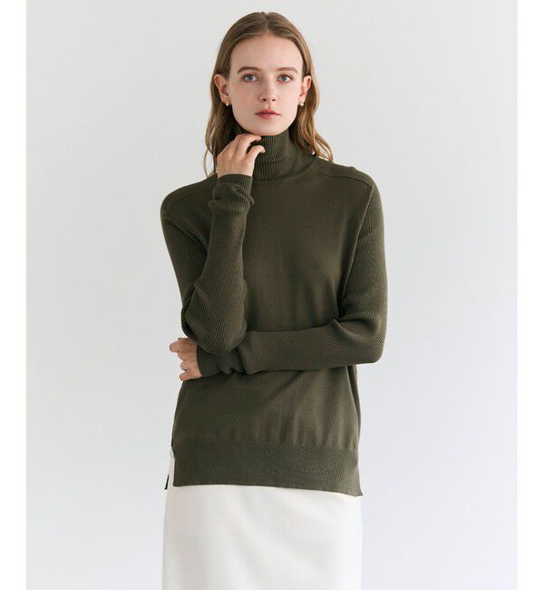 BEIGE,「【洗える】WILLOW / サムホールハイネックニット」|ニット・セーター|Khaki