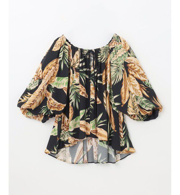 Grace Class「リーフプリントカフタントップ」|シャツ・ブラウス|