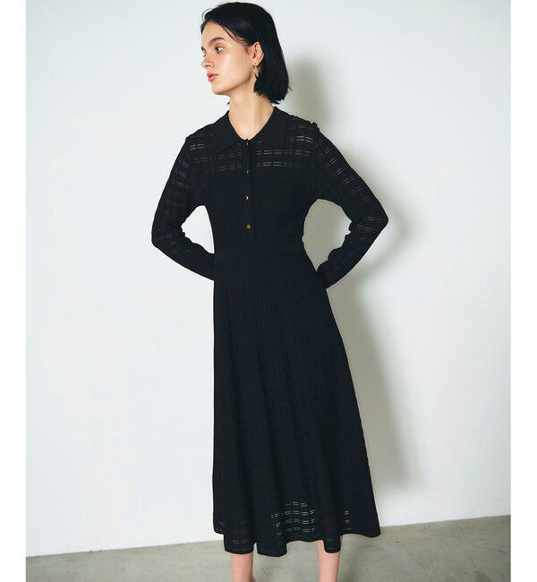 Diagram「ウェーブニットワンピース」|ワンピース|ブラック