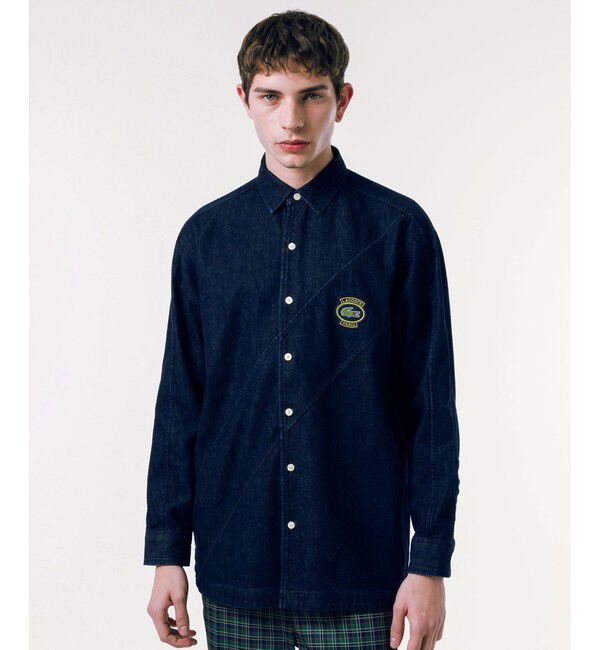 LACOSTE「バイアスカットデニムシャツ」|シャツ・ブラウス|ダークインディゴブル