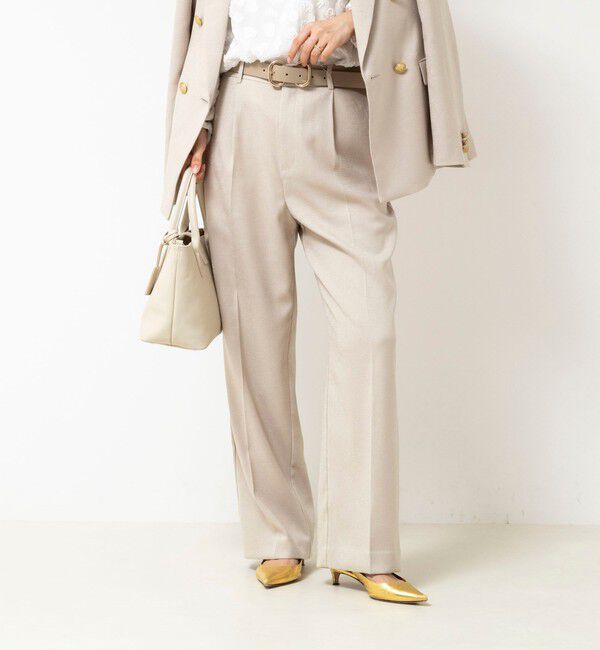 NOLLEY'S「《セットアップ対応》ウォッシャブルハイスペック麻調愛されセミワイドパンツ」|その他|