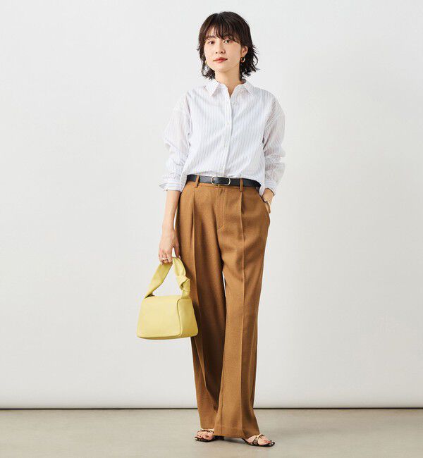 NOLLEY'S「《セットアップ対応》ウォッシャブルハイスペック麻調愛されセミワイドパンツ」|その他|