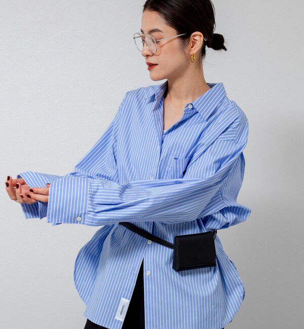 MAQWEL「【MAQWEL/マクウェル】ウォッシャブルストライプシャツ」|シャツ・ブラウス|