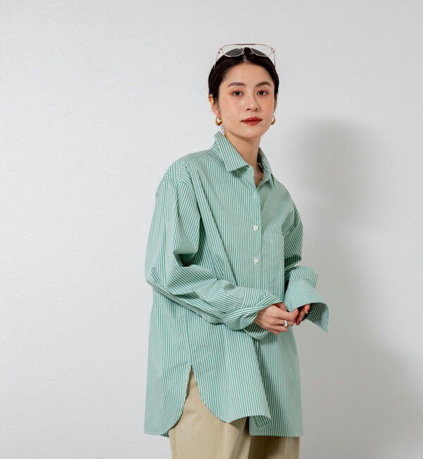 MAQWEL「【MAQWEL/マクウェル】ウォッシャブルストライプシャツ」|シャツ・ブラウス|