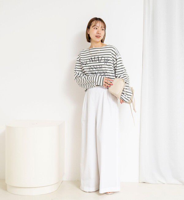 NOLLEY'S「【WEB限定】ウォッシャブルボーダープリントロンTee」|Tシャツ・カットソー|