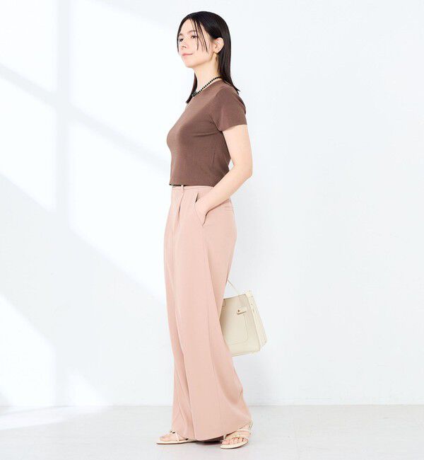 NOLLEY'S sophi「《手洗い可能/アンサンブル対応》マルチファンクション総針半袖プルオーバー」|ニット・セーター|