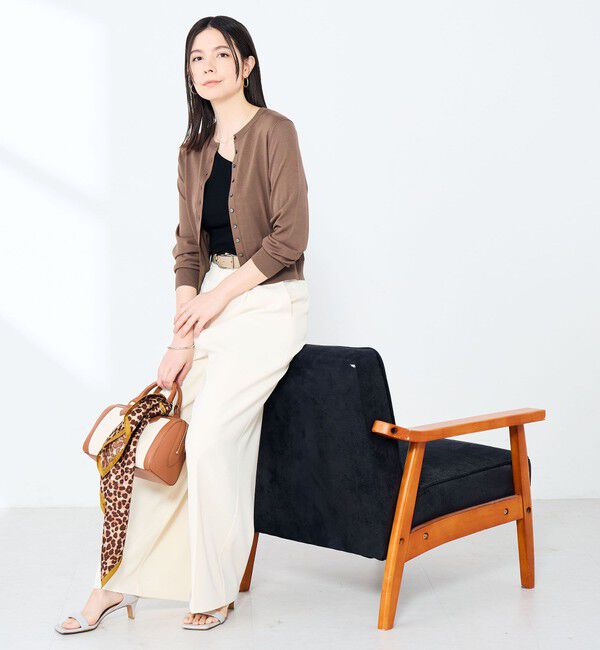 NOLLEY'S sophi「《手洗い可能/アンサンブル対応》マルチファンクションハイゲージクルーネックカーディガン」|カーディガン|