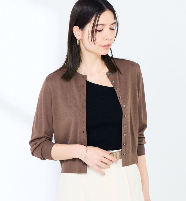 NOLLEY'S sophi「《手洗い可能/アンサンブル対応》マルチファンクションハイゲージクルーネックカーディガン」|カーディガン|