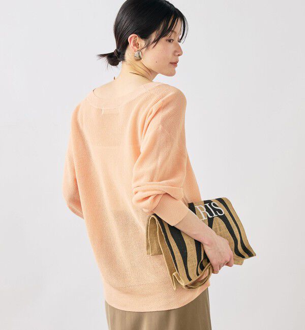 NOLLEY'S sophi「《手洗い可能》ペーパー混深V片畦プルオーバー」|ニット・セーター|