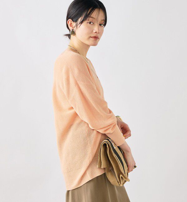 NOLLEY'S sophi「《手洗い可能》ペーパー混深V片畦プルオーバー」|ニット・セーター|