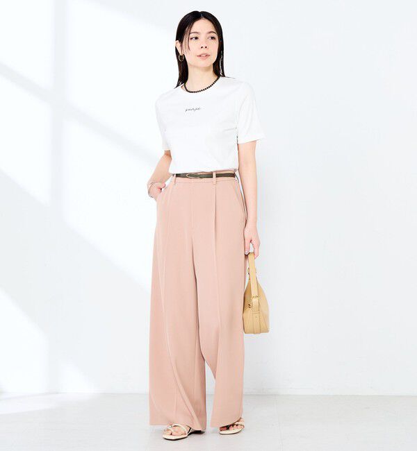 NOLLEY'S sophi「《手洗い可能》W&Wベイシック丈ロゴTシャツ」|Tシャツ・カットソー|