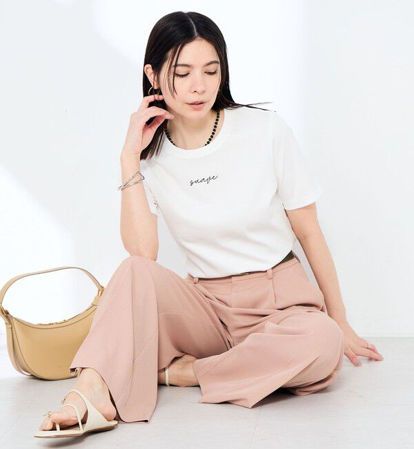 NOLLEY'S sophi「《手洗い可能》W&Wベイシック丈ロゴTシャツ」|Tシャツ・カットソー|