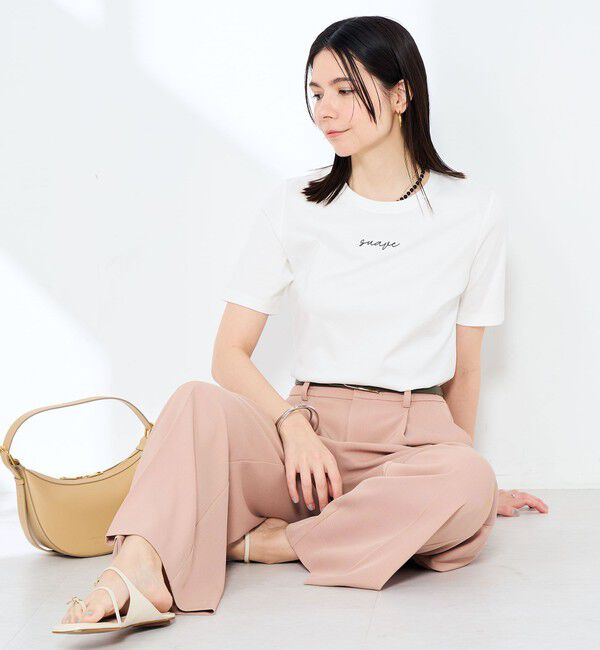 NOLLEY'S sophi「《手洗い可能》W&Wベイシック丈ロゴTシャツ」|Tシャツ・カットソー|