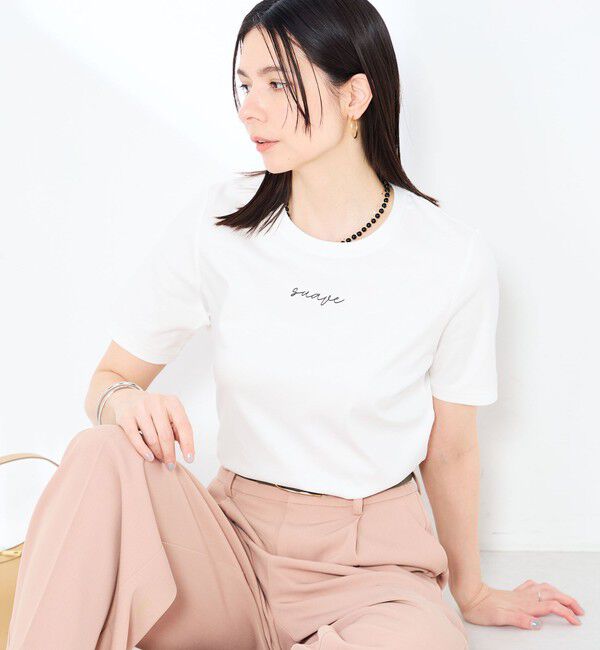NOLLEY'S sophi「《手洗い可能》W&Wベイシック丈ロゴTシャツ」|Tシャツ・カットソー|