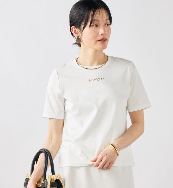 NOLLEY'S sophi「《手洗い可能》W&Wベイシック丈ロゴTシャツ」|Tシャツ・カットソー|