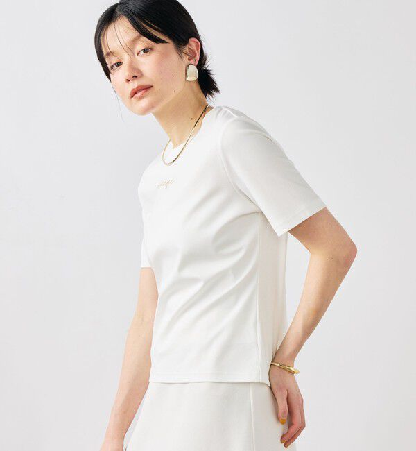 NOLLEY'S sophi「《手洗い可能》W&Wベイシック丈ロゴTシャツ」|Tシャツ・カットソー|