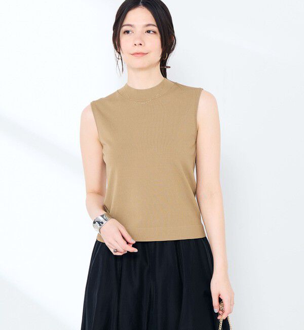 NOLLEY'S sophi「《手洗い可能》マルチファンクションハイネックノースリーブプルオーバー」|ニット・セーター|カーキ