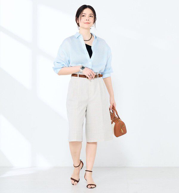 NOLLEY'S sophi「ウォッシャブルACARライトストライプ3WAYオーバーシャツ」|シャツ・ブラウス|